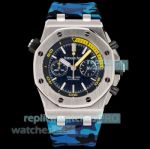 Swiss Clone Audemars Piguet Royal Oak Offshore 26703 Diver Chronograph Blue Camo Watch 